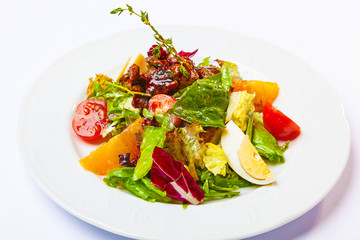 Salad with vegetables and meat