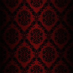Seamless retro damask Wallpaper - red colors