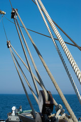 Rigging of a sailing ship