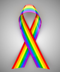 Rainbow ribbon - 3d rendering