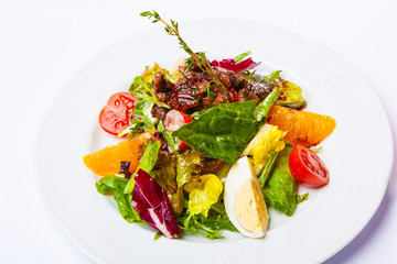 Salad with vegetables and meat