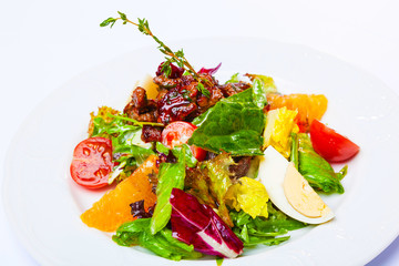 Salad with vegetables and meat