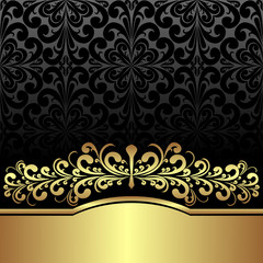 Luxury ornamental Background decorated the Vintage ornament: gold and black.