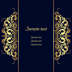  Navy Blue Background With Golden Royal Borders