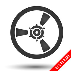 Music bobbin icon. Flat icon of retro style bobbin isolated on white background. Vector illustration.