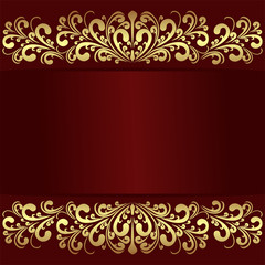 Luxury Red Background With Golden Royal Borders
