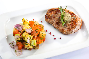 pork steak with vegetables