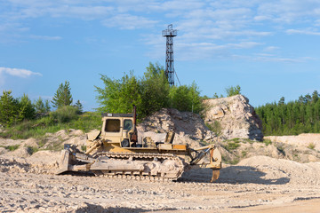 Excavators at open Quarry site