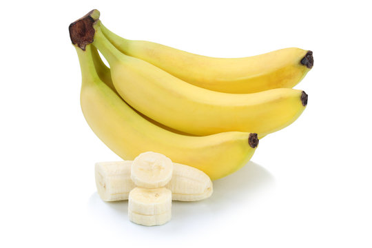Banane Bananen geschnitten frische Früchte Freisteller freigest