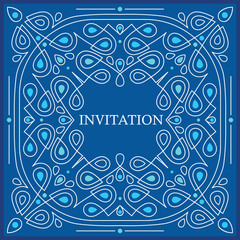 Invitation card with oriental ornaments.