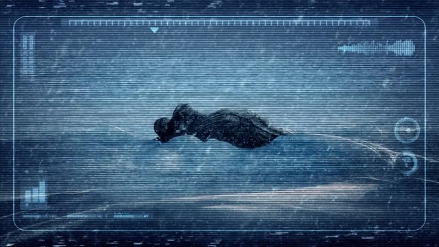 Drone POV Alien Craft In The Snow