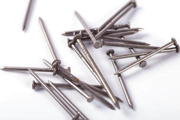 set of nails on a white background
