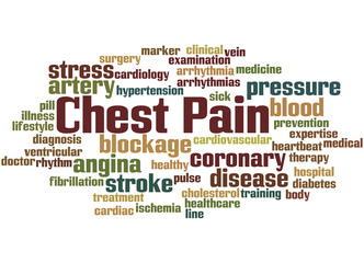 Obraz premium Chest pain, word cloud concept 8