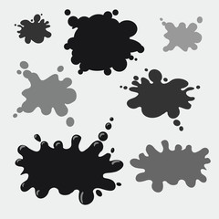 Vector set of ink blots.