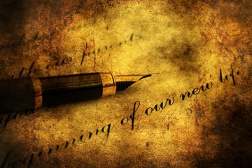 Fountain pen on love letter