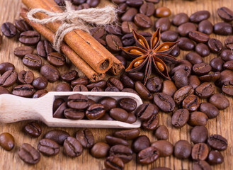 black coffee on a wooden background