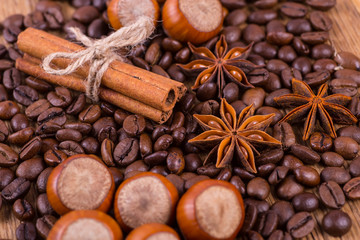 black coffee on a wooden background
