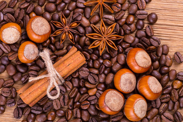 black coffee on a wooden background