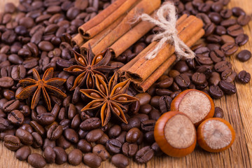 black coffee on a wooden background