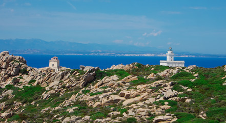 Fototapeta na wymiar Corsica seen from Sardinia