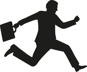 Fototapeta na wymiar Running business man silhouette