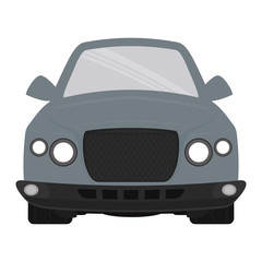 Grey automobile ahead. Transportation icon. vector graphic