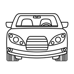 Obraz premium Silhouette of ahead automobile car. Transportation icon. vector 