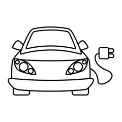 Silhouette of ahead automobile car. Transportation icon. vector 