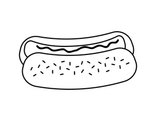 Fast and Street food concept. Eating outside. hot dog  icon. Vec