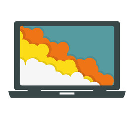 Technology and device concept. laptop  icon. Vector graphic