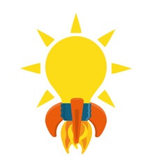 Star up concept. Idea design. light bulb  icon. Vector graphic