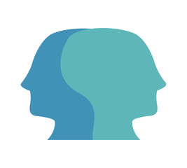 Social media and network concept. human head icon. Vector graphi