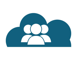 Social media and network concept. Pictogram inside cloud icon. V