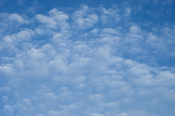 Blurred clouds in the blue sky.
