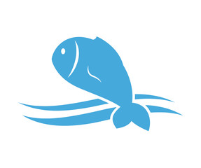Fish design over isolated background. Sea life icon, vector grap