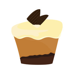 Cake with cream design. Bakery icon. vector graphic