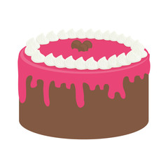 Cake with cream design. Bakery icon. vector graphic