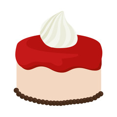 Cake with cream design. Bakery icon. vector graphic