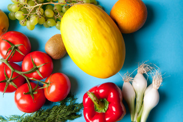 Fruits and vegetables from above