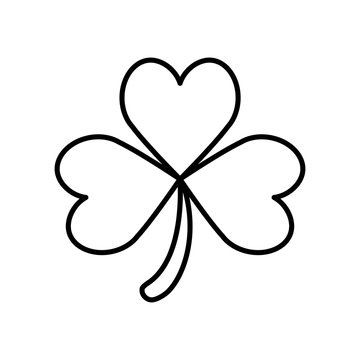 Isolated Clover of three leaves. Vector graphic