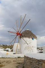 Windmills at Mykonos Island, Greece.