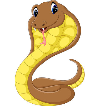 cute cobra snake cartoon