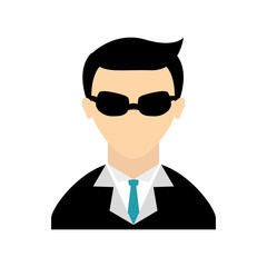 Businessman concept. male person with glasses icon. vector graph