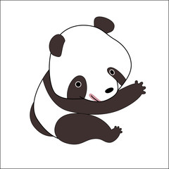A vector illustration of a little panda bear.