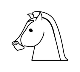 Horse silhouette. Farm Animal icon. vector graphic