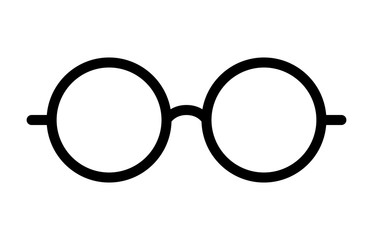 Round glasses or reading eyeglasses line art icon for apps and websites - obrazy, fototapety, plakaty