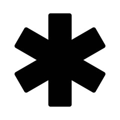Star of life medical id or identification flat icon for apps and websites