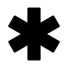 Obraz premium Star of life medical id or identification flat icon for apps and websites