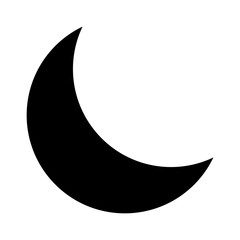 Crescent moon or night / nighttime flat icon for apps and websites