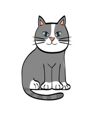 Cat concept. Cute cartoon animal icon. vector graphic